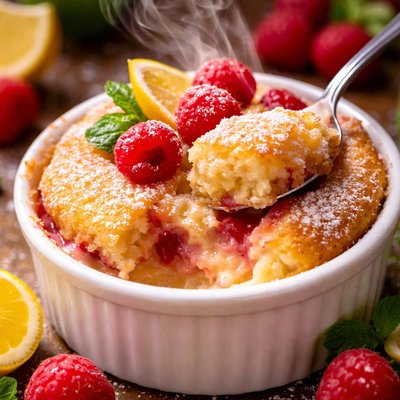 Image of Raspberry Lemon Pudding Cake