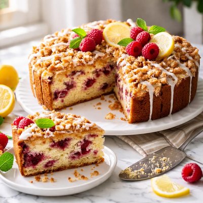 Image of Raspberry Lemon Streusel Coffee Cake