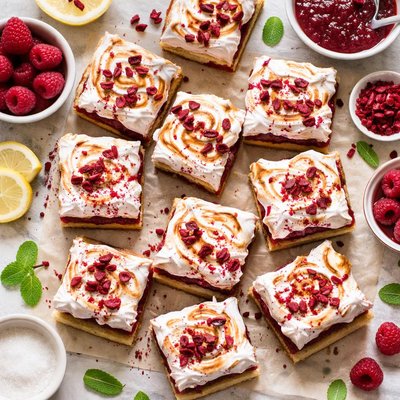 Image of Raspberry Meringue Cookie Bars