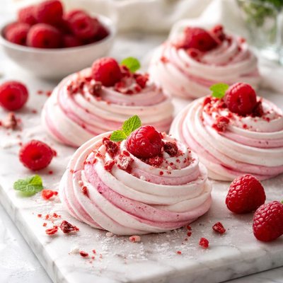 Image of Raspberry Meringues