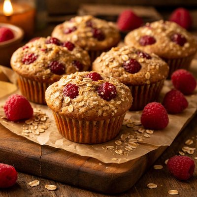 Image of Raspberry Oatmeal Muffins