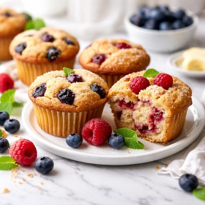 Image of Raspberry or Blueberry Corn Muffins