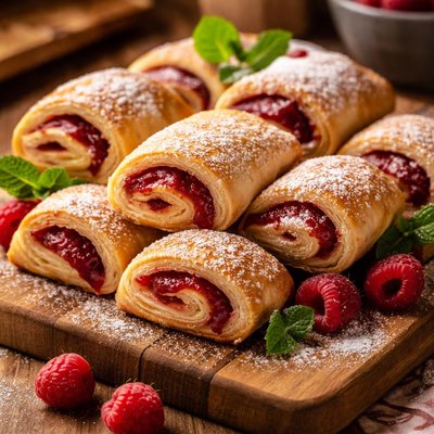 Image of Raspberry Pastry Roll Ups