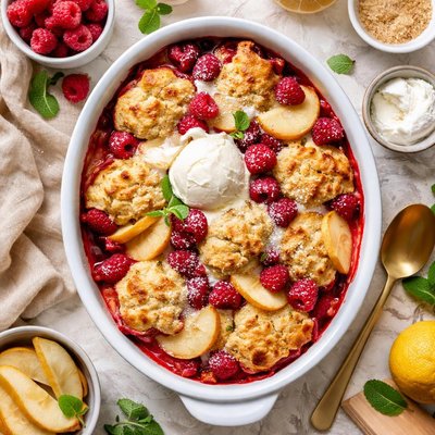 Image of Raspberry Pear Cobbler