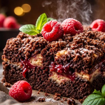 Image of Raspberry Rhapsody Chocolate Streusel Cake