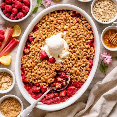 Image of Raspberry Rhubarb Crisp
