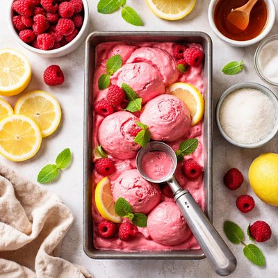 Image of Vegan Raspberry Sherbet