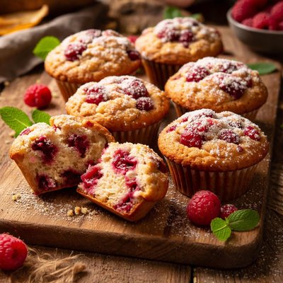Image of Raspberry Sour Cream Muffins
