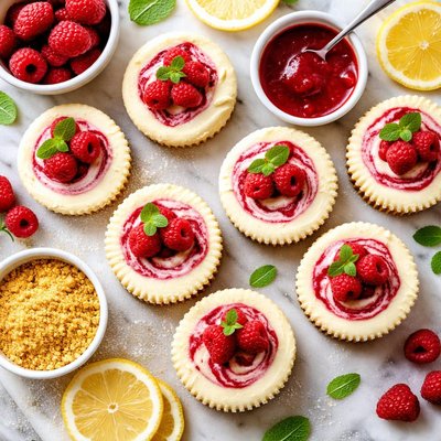 Image of Raspberry Swirl Cheesecake Minis