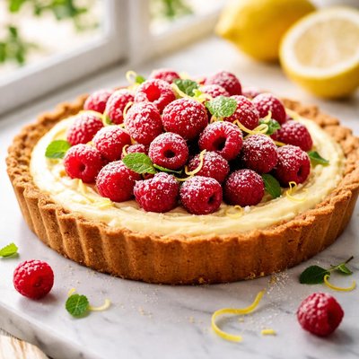 Image of Raspberry Topped Lemon Pie