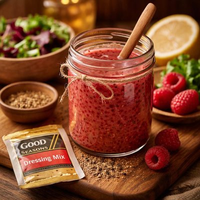 Image of Raspberry Vinaigrette Using Good Seasons Mix