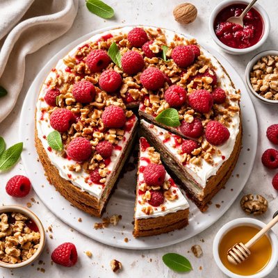 Image of Raspberry Walnut Torte