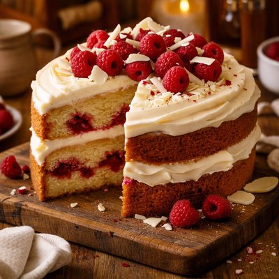 Image of Raspberry White Chocolate Cake