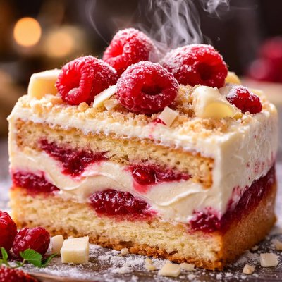 Image of Raspberry White Chocolate Cream Cake
