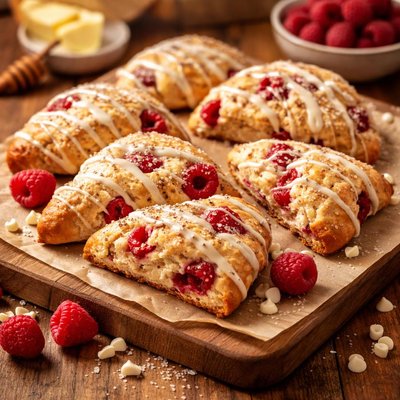 Image of Raspberry White Chocolate Scones