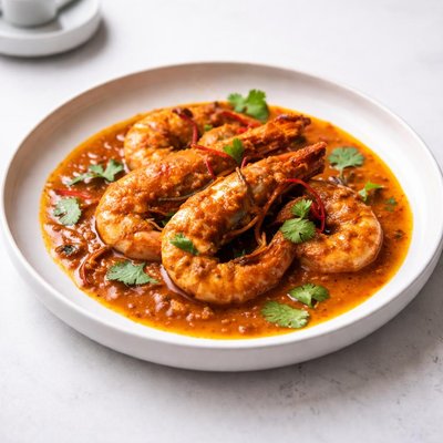 Image of Rathu Isso Curry Sri Lankan Red Prawn Curry