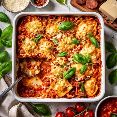 Image of Ravioli and Sausage Lasagna