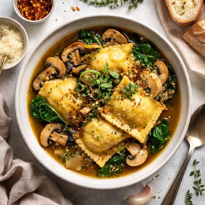 Image of Ravioli in Mushroom Broth