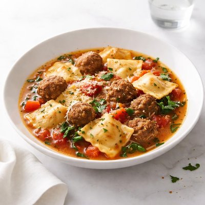 Image of Ravioli Meatball Soup