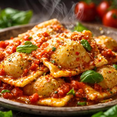 Image of Ravioli with Fresh Tomato Pesto