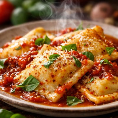 Image of Whole30 Ravioli with Tomato Sauce