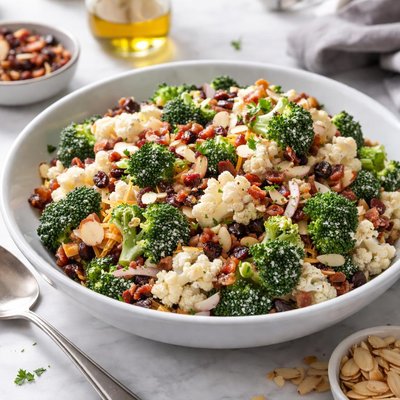 Image of Raw Broccoli Cauliflower Salad