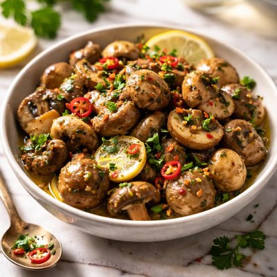 Image of Raw Marinated Mushrooms