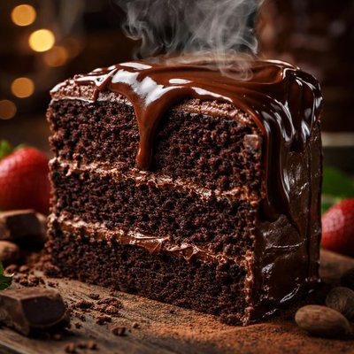 Image of Real Chocolate Chocolate Cake with Ganache