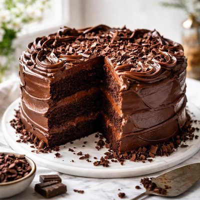 Image of Really Chocolate Chocolate Cake with Chocolate Fudge Frosting