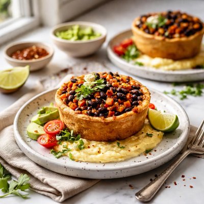 Image of Red and Black Bean Pies with Polenta