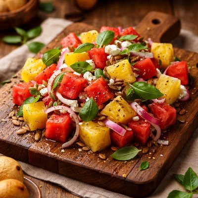 Image of Red and Yellow Watermelon Salad