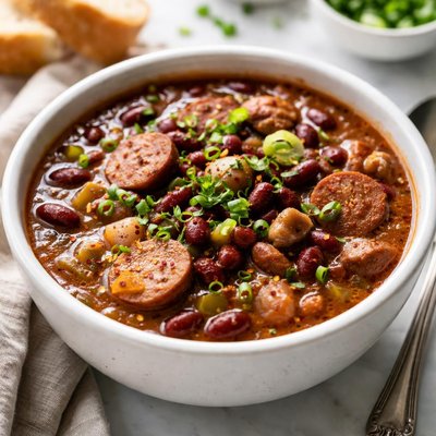 Image of Red Bean Soup with Andouille Sausage Crock Pot