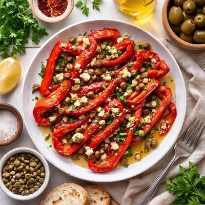 Image of Red Bell Peppers with Capers Tapas