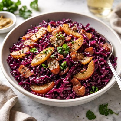 Image of Red Cabbage with Apple and Bacon