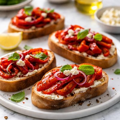 Image of Red Capsicum Toasts