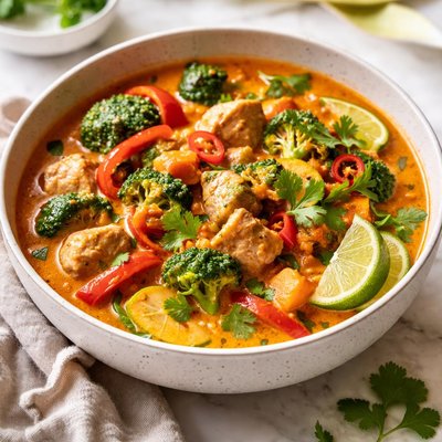 Image of Whole30 Red Curry with Chicken and Vegetables