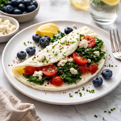 Image of Red Egg White and Blue Omelette