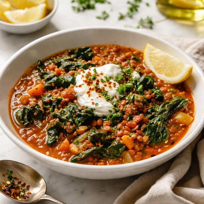 Image of Red Lentil and Swiss Chard Stew
