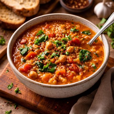 Image of Red Lentil Chickpea Soup