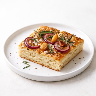 Image of Red Onion Garlic and Rosemary Focaccia