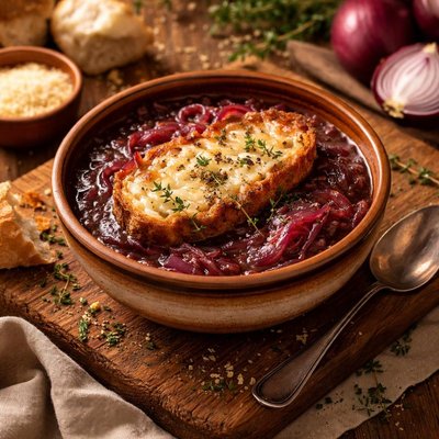 Image of Red Onion Soup or Zuppa Di Cipolle Rosse