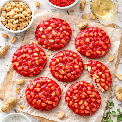Image of Red Peanut Pattie Candy