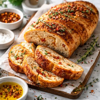 Image of Red Pepper Thyme and Paprika Bread