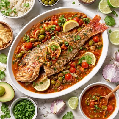 Image of Red Snapper Huachinango in Veracruz Sauce