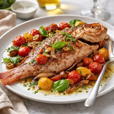 Image of Red Snapper with Fresh Tomatoes