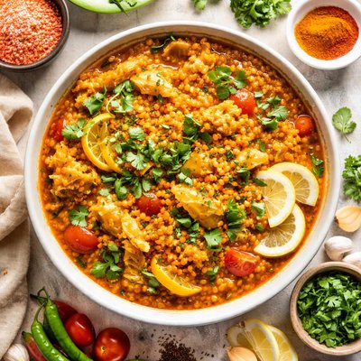 Image of Red Split Lentils with Cabbage Masoor Dal Aur Band Gobi