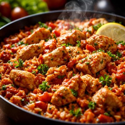 Image of Red Tomato Chicken and Rice