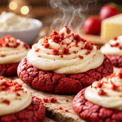 Image of Red Velvet Cookies with Cream Cheese Frosting