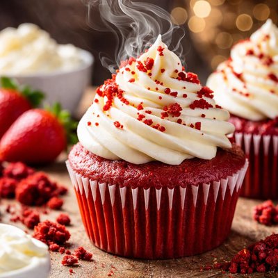 Image of Red Velvet Cupcakes with Cream Cheese Frosting