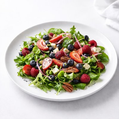 Image of Red White and Blue Berry Green Salad